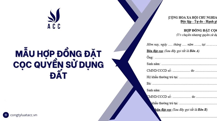 Mẫu hợp đồng đặt cọc quyền sử dụng đất