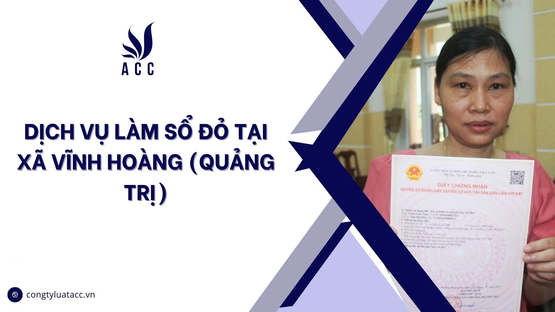 Dịch vụ làm sổ đỏ tại Xã Vĩnh Hoàng (Quảng Trị)