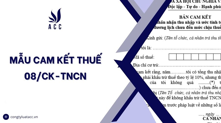 Mẫu cam kết thuế 08/CK-TNCN
